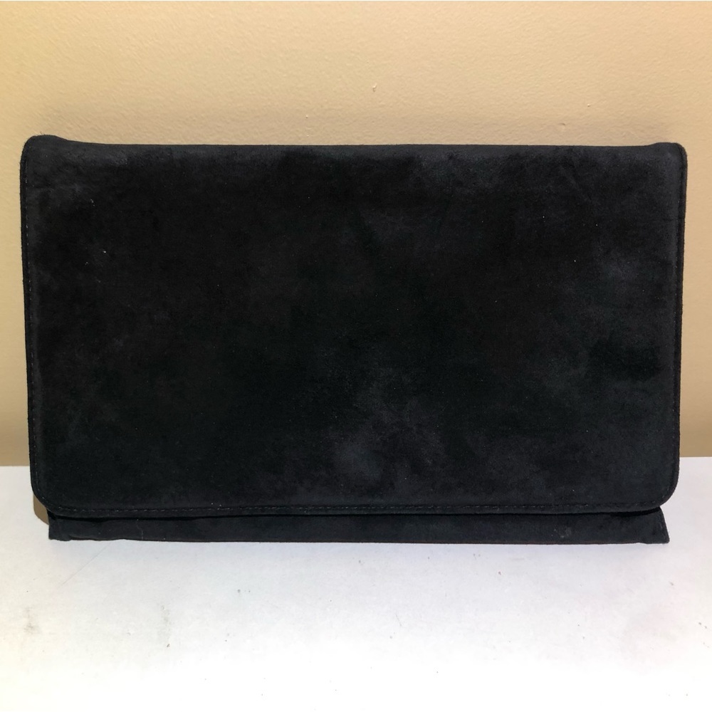 Rowallan Leather Suede Black Envelope Clutch. Like New